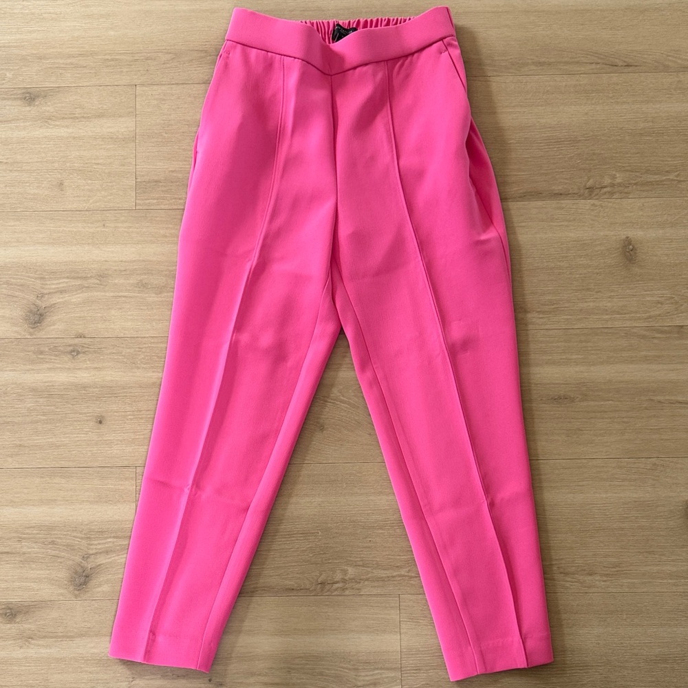 Ann Taylor Bright Hot Pink Tapered Dress Pants